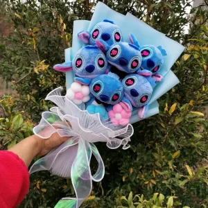 Bouquet de peluche amoureux Stitch bleu