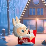 Labubu vinyle inspiré de Coca-Cola