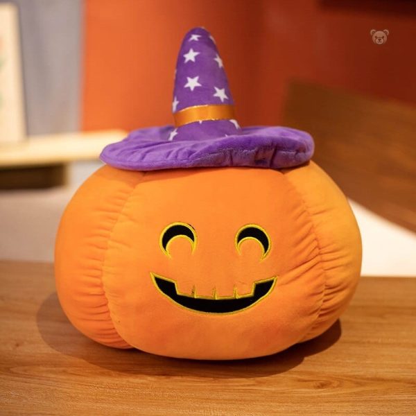 Peluche d'Halloween en forme de citrouille pour déco