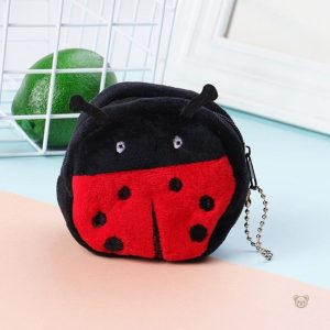 Petit sac en peluche en forme de coccinelle colorée