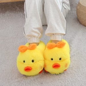 Chausson peluche doux et moelleux, style amusant et enfantin