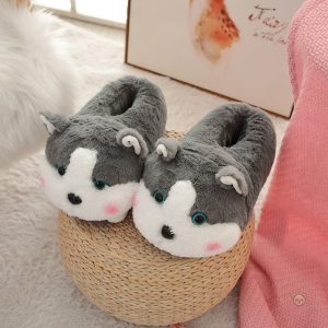 Chausson en peluche husky, compagnon de marche confortable