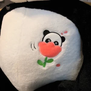 Jouet en peluche panda, taille généreuse, avec fleur décorative