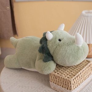 Peluche dinosaure à cornes blanches