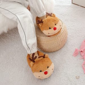 Chaussons doux en forme de renne pour un maximum de confort
