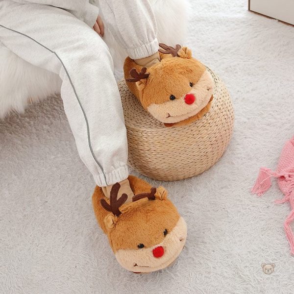 Chaussons doux en forme de renne pour un maximum de confort