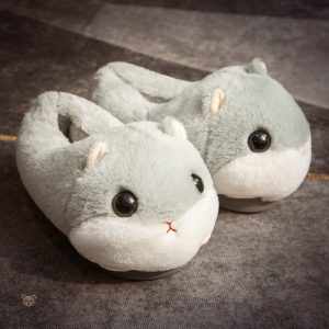 Chaussons en peluche hamster mignon pour un confort chaleureux