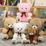 Ours en peluche coloré avec nœud décoratif