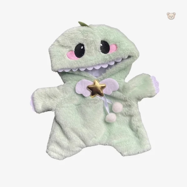 Peluches d'ours et déguisement de dinosaure