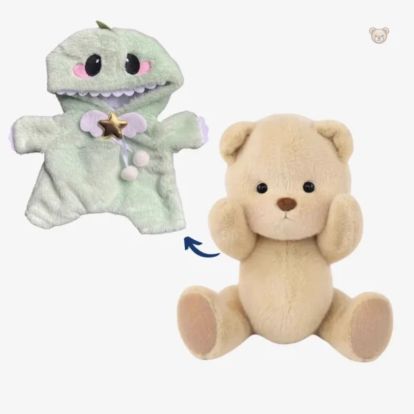 Ours en peluche mignon en costume de dinosaure