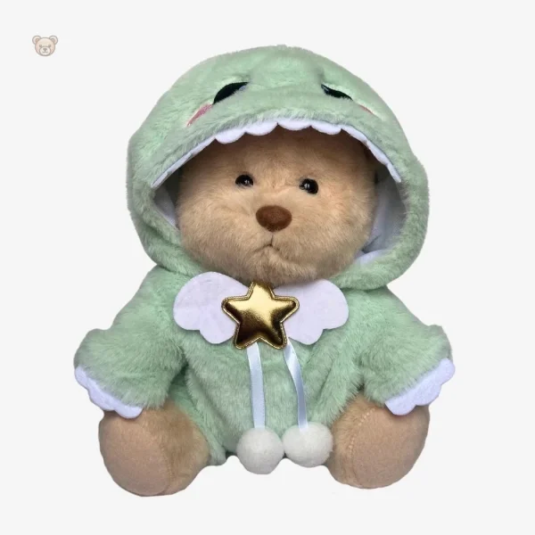 Ours en peluche adorable avec capuche de dinosaure