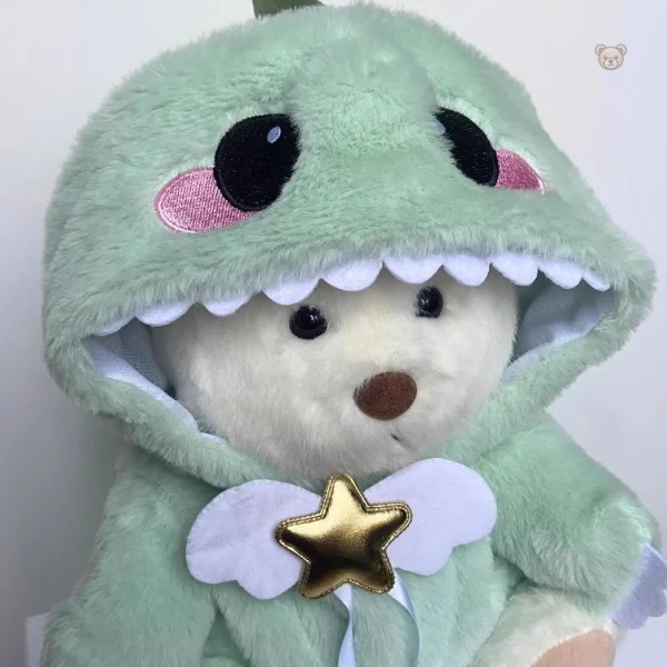 Peluche ours avec costume amusant de dinosaure