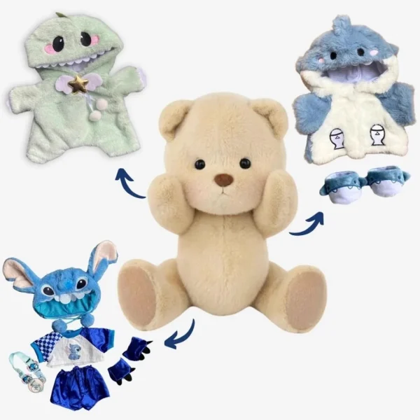 Ours en peluche adorable en déguisement de requin