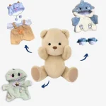 Doudou ours en salopette marron pour câlins