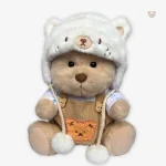 Ours en peluche salopette marron, compagnon idéal