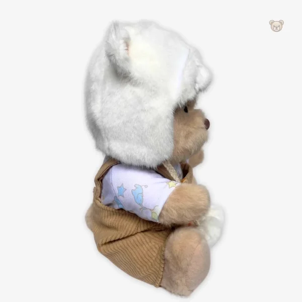 Ours en peluche avec salopette marron - vue 4
