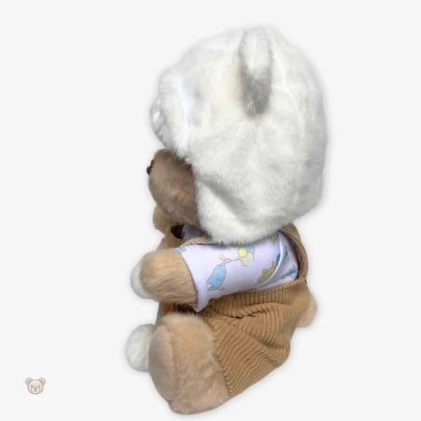 Ours en peluche avec salopette marron - vue 7