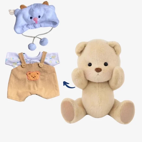 Ours en peluche avec salopette pour enfants