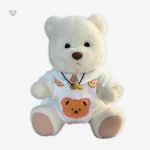 Ours en peluche en tenue blanche, cadeau parfait