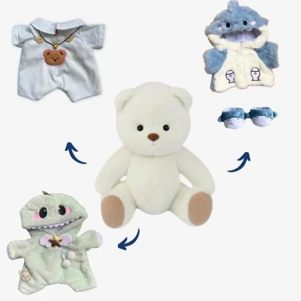 Ours en peluche avec combinaison, mignon et tendre