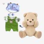 Ours en peluche vert avec une combinaison confortable