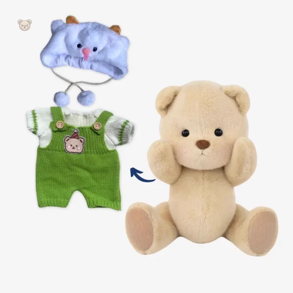 Ours en peluche vert avec une combinaison confortable