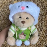 Ours en peluche mignon dans un costume vert