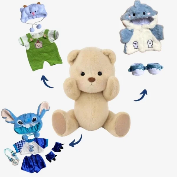 Ours en peluche avec un look adorable en vert