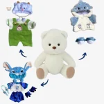 Ours en peluche en combinaison verte, idéal pour les enfants
