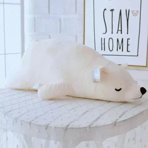 Ours en peluche géant blanc, idéal pour les câlins et la décoration