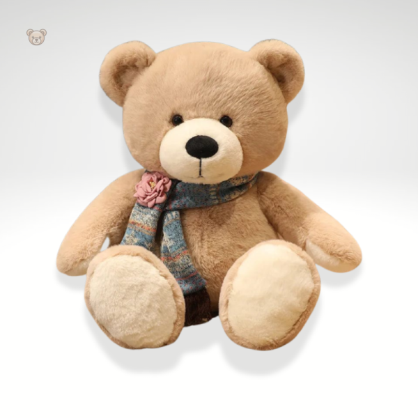 ours-en-peluche-geant-brun-avec-son-echarpe-1 Ours en peluche géant brun avec écharpe