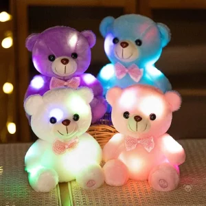 Ours en peluche lumineux avec nœud de papillon