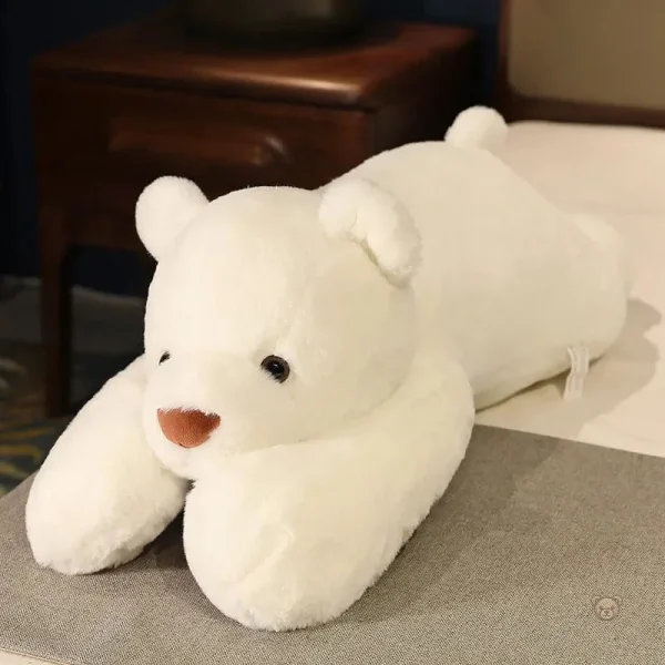 Ours en peluche allongé, peluche polaire pour enfants
