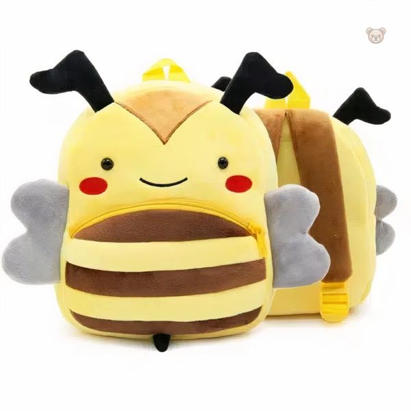 Sac à dos abeille ludique en peluche pour les petits