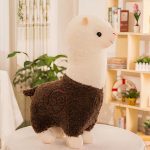 Peluche enfant en forme d'alpaga coloré