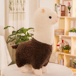Peluche enfant en forme d'alpaga coloré
