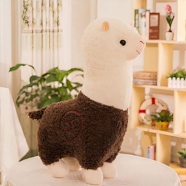 Peluche enfant en forme d'alpaga coloré