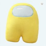 Peluche jaune douce et câline du personnage Among Us