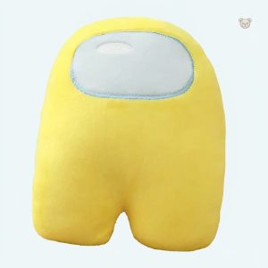 Peluche jaune douce et câline du personnage Among Us