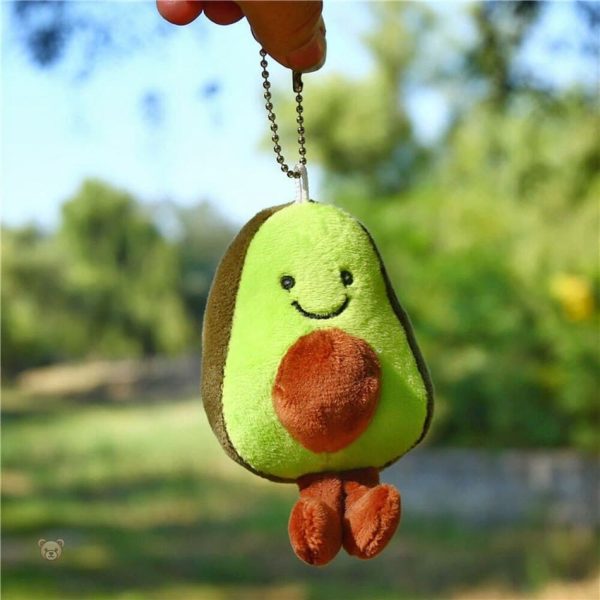 Avocat vert en peluche adorable pour accrocher