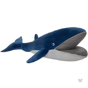 Peluche baleine de couleur bleue, idéale pour les câlins