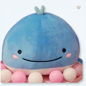 Peluche baleine bleue douce pour enfants en hiver