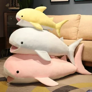 Baleine en peluche bleue, parfaite pour câlins