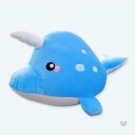 Peluche baleine licorne magique bleu ciel douce et câline
