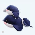 Peluche baleine noire douce pour cocooning enfant