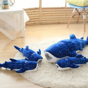 Peluche requin baleine bleue à points blancs