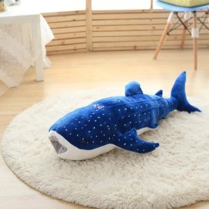 Peluche douce requin baleine en bleu