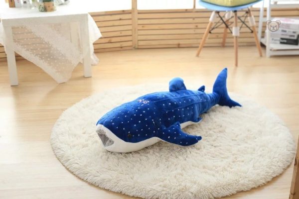 Peluche douce requin baleine en bleu