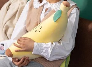 Peluche fruit jaune câlin et réconfortant