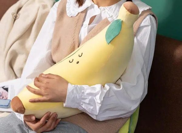 Peluche fruit jaune câlin et réconfortant